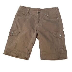 Kuhl Shorts Women's Size 8 Brown Patina Dye Cargo Pockets 11" Outdoors Hiking